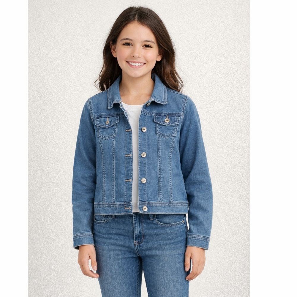 The Children’s Place Girls Denim Jacket 10/12 L